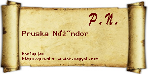 Pruska Nándor névjegykártya