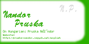 nandor pruska business card